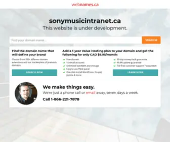 Sonymusicintranet.ca(Webnames.ca Canadian Domain Name Registration and Domain Management Services) Screenshot