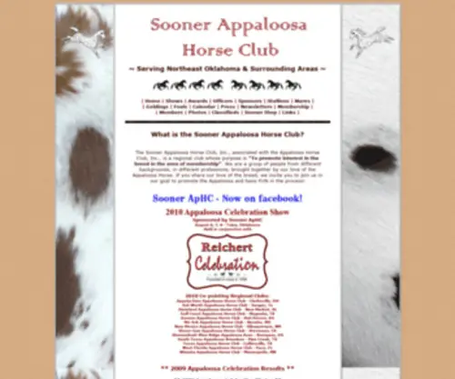Sooner-APHC.com(Sooner Appaloosa Horse Club) Screenshot