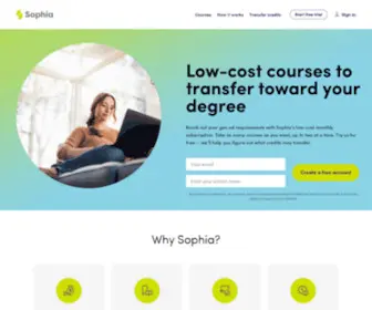 Sophia.org(Low Cost Online Courses for College Credit) Screenshot
