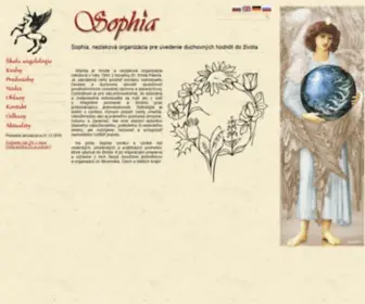Sophia.sk(Sophia, nezisková organizácia pre uvedenie duchovných hodnôt do života) Screenshot