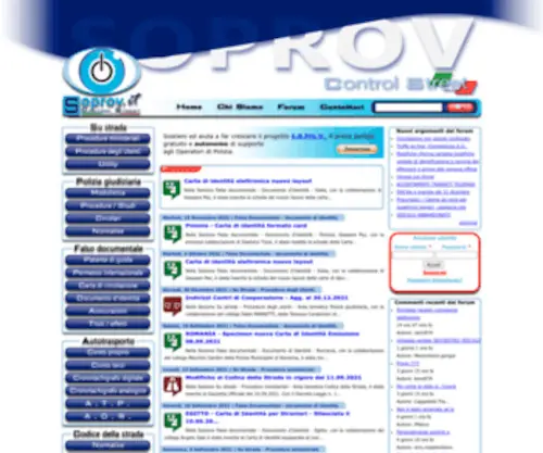 Soprov.it(Il Portale di supporto operativo alle Forze di Polizia) Screenshot