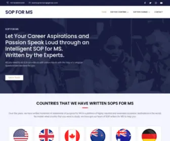 Sopsamplesforms.com(SOP (Statement of Purpose) Samples for MS) Screenshot