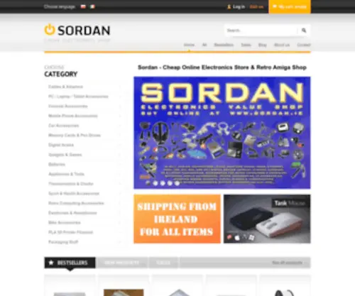 Sordan.ie(Cheap Online Electronics Store & Retro Amiga Shop) Screenshot