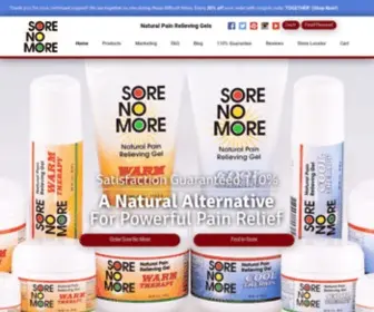 Sorenomoreusa.com(All-Natural Pain Relieving Gels) Screenshot