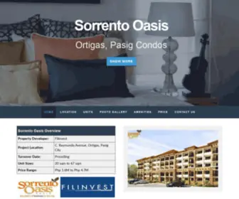 Sorrentooasispasig.com(Sorrento Oasis developed by Filinvest) Screenshot