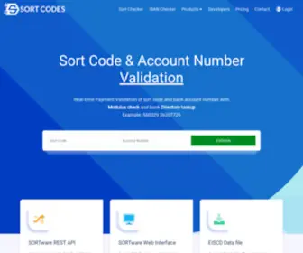 Sortcodes.co.uk(United Kingdom's sort codes and bank accounts modulus validation) Screenshot