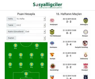 Sosyalligciler.com(Sosyal Lig Puan Hesaplama ve Bilgi Platformu) Screenshot