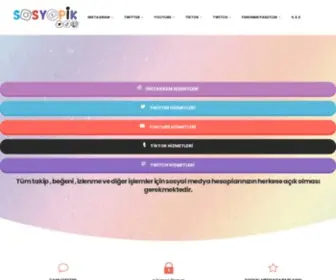 Sosyopik.com(Güvenli ve Hızlı Takipçinin Adresi) Screenshot