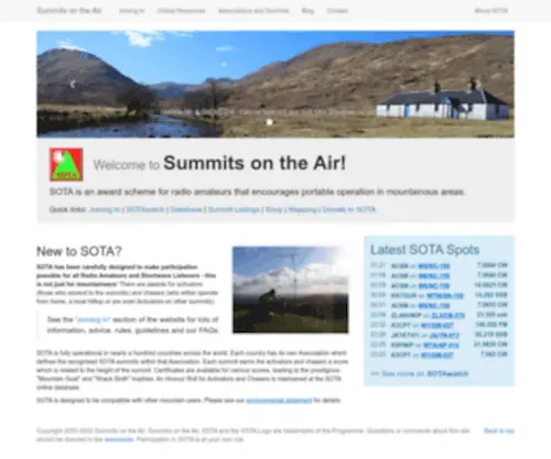 Sota.org.uk(Summits on the Air) Screenshot