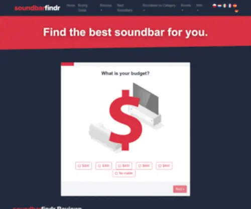 Soundbarfindr.com(Find the best soundbar for you) Screenshot