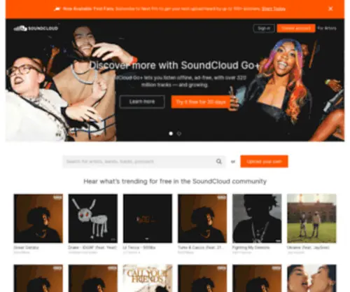 Soundcloud.com(Stream and listen to music online for free with SoundCloud) Screenshot