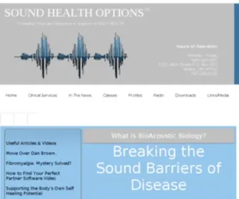 Soundhealthoptions.com(Sound Health) Screenshot