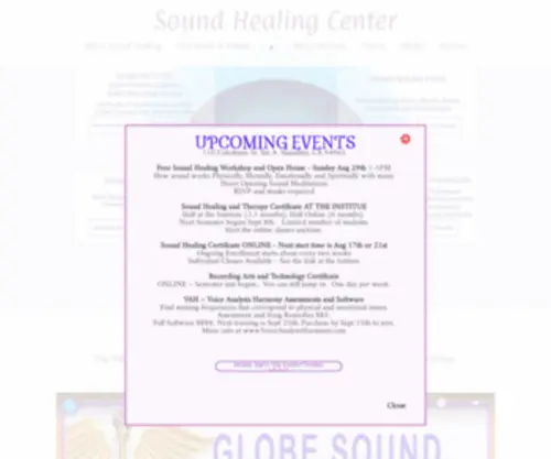 Soundoflight.com(Sound Healing and Therapy Classes) Screenshot