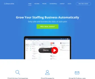 Sourcible.com(Sales & Business Development Automation for Staffing & Recruitment Businesses) Screenshot