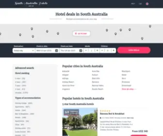 South-Australia-Hotels.com(South Australia hotels & apartments) Screenshot