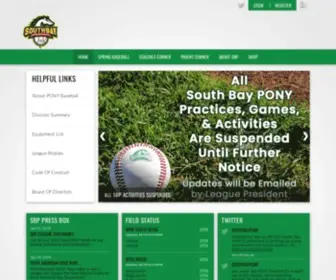 Southbaypony.com(South Bay Pony Baseball) Screenshot