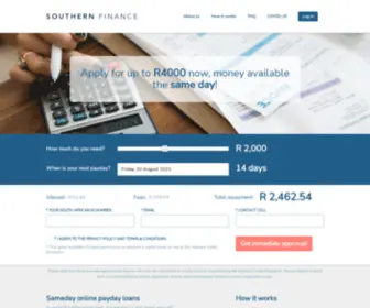 Southernfinance.co.za(Online payday loans) Screenshot