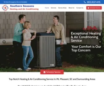 Southernseasonshvac.com(Heating and Air Mt Pleasant SC) Screenshot