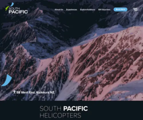 Southpacificwhales.co.nz(Kaikōura Helicopter Tours) Screenshot