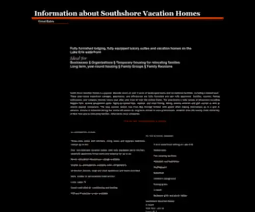Southshorevacationhomes.com(Lake Erie) Screenshot