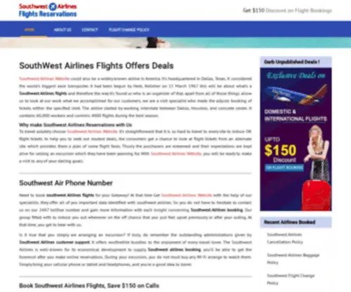 Southwestairlinesflights-Reservations.com(Save $150 SouthWest Airlines Flight Bookings) Screenshot