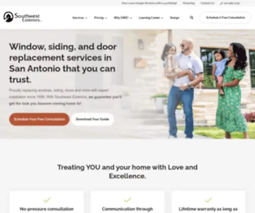 Southwestexteriors.com(Windows, Siding and Doors in San Antonio Texas) Screenshot