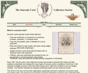 Souvenircards.org(Souvenir Card Collectors Society) Screenshot