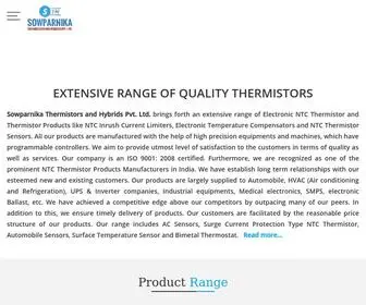 Sowparnikathermistors.com(Temperature Thermistor manufacturers) Screenshot