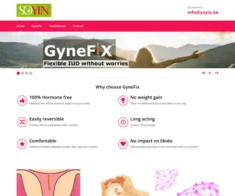 Soyin.be(GyneFix distributor for Belgium and Luxemburg) Screenshot