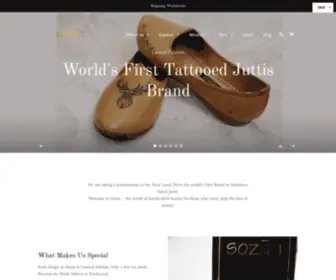 Sozanjaipur.com(World's first Tattooed Jutti Brand) Screenshot