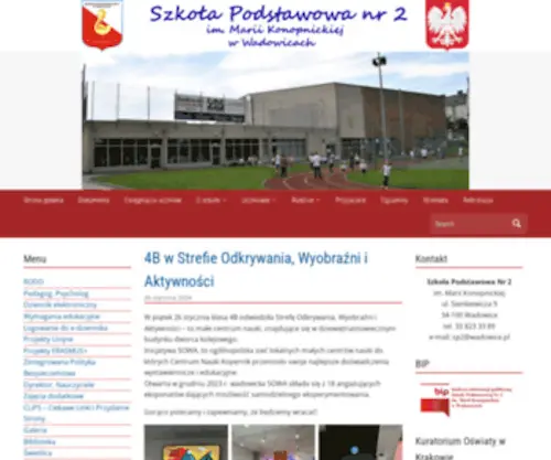 SP2Wadowice.pl(Szkoła Podstawowa nr 2 w Wadowicach) Screenshot