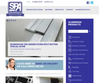 Spaaluminium.com(Aluminium Profile Stockists and Suppliers and Anodiser) Screenshot