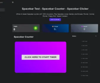 Spacebartest.org(Test Your Spacebar Clicking Speed) Screenshot