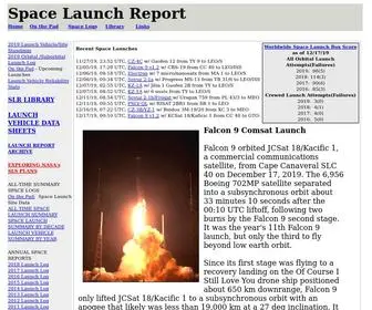 Spacelaunchreport.com(Space Launch Report) Screenshot