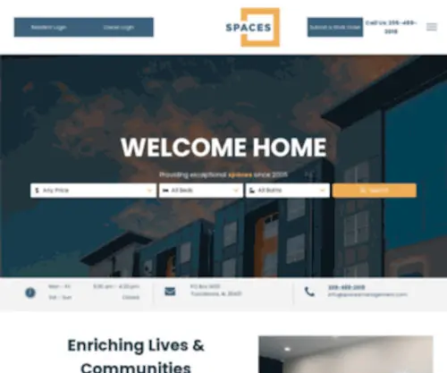 Spacesrentals.com(Tuscaloosa Property Management and Property Managers) Screenshot