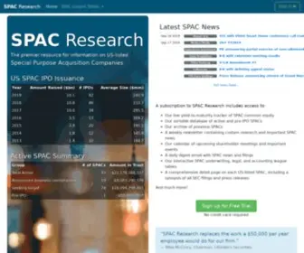 Spacresearch.com(Special Purpose Acquisition Company Database) Screenshot