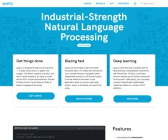 Spacy.io(Industrial-strength Natural Language Processing in Python) Screenshot