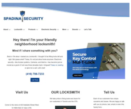 Spadinasecurity.com(Spadina Security Systems) Screenshot