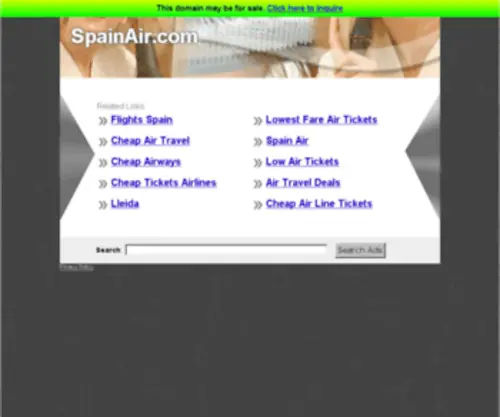 Spainair.com(The Leading Spain Air Site on the Net) Screenshot
