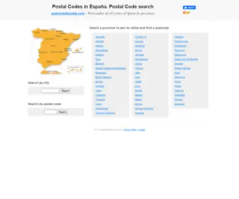 Spainpostalcodes.com(Spain Postal Codes) Screenshot