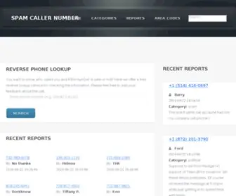 Spamcallernumber.com(Spam call) Screenshot