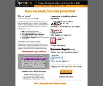 Spamex.com(The Spamex Disposable Email Address Service) Screenshot