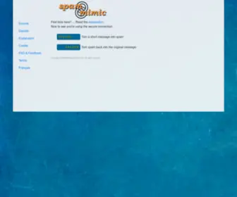 Spammimic.com(Hide a message in spam) Screenshot