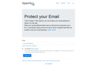 Spamty.eu(Protect your email address) Screenshot