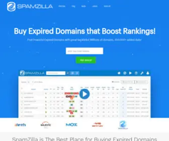 SpamZilla.io(Find Expiring Domains for Sale (Domain List)) Screenshot