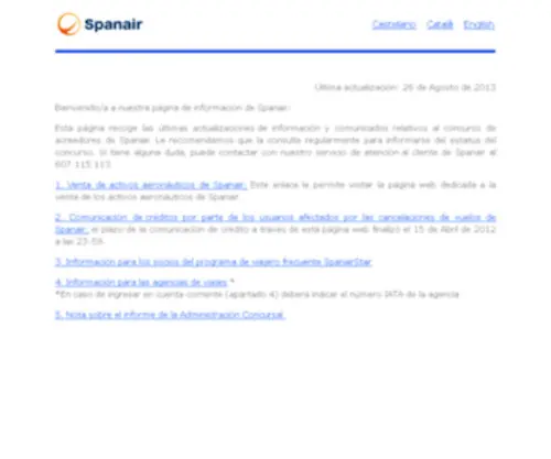 Spanair.com(Spanair) Screenshot