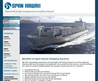 Spanhawaii.com(Span Hawaii Shipping Services) Screenshot