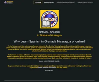 Spanish1ON1.net(One on One Tutoring Spanish School offers Nicaragua Spanish lessons immersion course private class private tutors Granada Nicaragua Spanish lesson) Screenshot