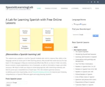 Spanishlearninglab.com(A Lab for Learning Spanish with Free Online Lessons) Screenshot