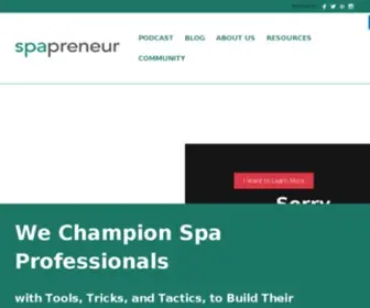 Spapreneur.com(Public Home Page) Screenshot